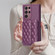Samsung Galaxy S22 Ultra 5G Horizontal Wallet Rhombic Leather Phone Case - Dark Purple