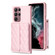 Samsung Galaxy S22 Ultra 5G Horizontal Wallet Rhombic Leather Phone Case - Pink