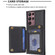 Samsung Galaxy S22 Ultra 5G Grid Card Slot Holder Phone Case - Black