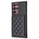 Samsung Galaxy S22 Ultra 5G BF25 Square Plaid Card Bag Holder Phone Case - Black