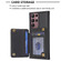 Samsung Galaxy S22 Ultra 5G BF25 Square Plaid Card Bag Holder Phone Case - Black