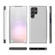 Samsung Galaxy S22 Ultra 5G Carbon Fiber View Time Leather Phone Case - White