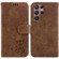 Samsung Galaxy S22 Ultra 5G Little Tiger Embossed Leather Phone Case - Brown