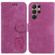 Samsung Galaxy S22 Ultra 5G Little Tiger Embossed Leather Phone Case - Rose Red