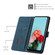 Samsung Galaxy S22 Ultra 5G Skin Feel Stripe Pattern Leather Phone Case with Lanyard - Blue