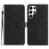 Samsung Galaxy S22 Ultra 5G Flower Embossing Pattern Leather Phone Case - Black