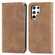 Samsung Galaxy S22 Ultra 5G Retro Skin Feel Magnetic Horizontal Flip Leather Case with Holder & Card Slots & Wallet & Photo Frame - Brown