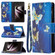 Samsung Galaxy S22 Ultra 5G Colored Drawing Pattern Zipper Horizontal Flip Phone Leather Case with Holder & Card Slots & Wallet - Gold Butterfly