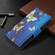 Samsung Galaxy S22 Ultra 5G Colored Drawing Pattern Zipper Horizontal Flip Phone Leather Case with Holder & Card Slots & Wallet - Gold Butterfly