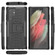 Samsung Galaxy S22 Ultra 5G Tire Texture TPU + PC Phone Case with Holder - Black