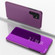 Samsung Galaxy S22 Ultra 5G Plated Mirror Horizontal Flip Leather Case with Holder - Purple