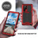 Samsung Galaxy S22 Ultra 5G R-JUST Sliding Camera Metal + Silicone Holder Phone Case - Red