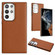 Samsung Galaxy S22 Ultra 5G Leather Texture Full Coverage Phone Case - Brown