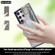 Samsung Galaxy S22 Ultra Non-slip Full Coverage Ring PU Phone Case with Wristband - Silver
