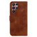 Samsung Galaxy S22 Ultra 5G 7-shaped Embossed Leather Phone Case - Brown