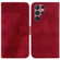 Samsung Galaxy S22 Ultra 5G 7-shaped Embossed Leather Phone Case - Red