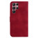 Samsung Galaxy S22 Ultra 5G 7-shaped Embossed Leather Phone Case - Red