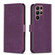 Samsung Galaxy S22 Ultra 5G Plaid Embossed Leather Phone Case - Purple