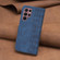 Samsung Galaxy S22 Ultra 5G Plaid Embossed Leather Phone Case - Blue