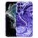 Samsung Galaxy S22 Ultra 5G Marble Pattern Phone Case - Purple White