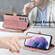 Samsung Galaxy S22 Ultra 5G Geometric Zipper Wallet Side Buckle Leather Phone Case - Pink