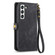 Samsung Galaxy S22 Ultra 5G Geometric Zipper Wallet Side Buckle Leather Phone Case - Black