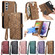 Samsung Galaxy S22 Ultra 5G Geometric Zipper Wallet Side Buckle Leather Phone Case - Brown