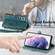 Samsung Galaxy S22 Ultra 5G Geometric Zipper Wallet Side Buckle Leather Phone Case - Green