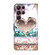 Samsung Galaxy S22 Ultra Crystal 3D Shockproof Protective Leather Phone Case - Pink Diamond Heart