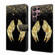 Samsung Galaxy S22 Ultra Crystal 3D Shockproof Protective Leather Phone Case - Golden Wings