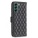Samsung Galaxy S22 Plus 5G Diamond Lattice Wallet Leather Flip Phone Case - Black