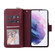 Samsung Galaxy S22+ 5G 9 Card Slots Zipper Wallet Bag Leather Phone Case - Wine Red