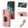 Samsung Galaxy S22+ 5G Armor Ring Wallet Back Cover Phone Case - Pink