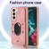 Samsung Galaxy S22+ 5G Armor Ring Wallet Back Cover Phone Case - Pink
