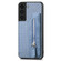 Samsung Galaxy S22+ 5G Carbon Fiber Horizontal Flip Zipper Wallet Phone Case - Blue