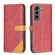 Samsung Galaxy S22+ 5G Color Matching Double Sewing Thread Leather Phone Case - Red Samsung Galaxy S22+ 5G Color Matching Double Sewing Thread Leather Phone Case - Red