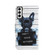 Samsung Galaxy S22+ 5G Colored Drawing Leather Phone Case - Black Dog