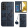 Samsung Galaxy S22+ 5G Crossbody Football Texture Magnetic PU Phone Case - Dark Blue