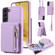 Samsung Galaxy S22+ 5G Crossbody Lanyard Zipper Wallet Leather Phone Case - Purple