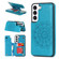 Samsung Galaxy S22+ 5G Double Buckle Mandala PU+TPU Phone Case - Blue