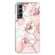 Samsung Galaxy S22+ 5G Electroplated Marble Pattern TPU Phone Case - Rose Pink White