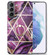 Samsung Galaxy S22+ 5G Electroplating IMD Marble TPU Phone Case with Ring - Purple