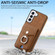 Samsung Galaxy S22+ 5G Electroplating Skin-feel Leather Ring Card Wallet Phone Case - Brown Samsung Galaxy S22+ 5G Electroplating Skin-feel Leather Ring Card Wallet Phone Case - Brown