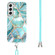 Samsung Galaxy S22+ 5G Electroplating Splicing Marble TPU Phone Case with Lanyard - Blue
