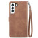 Samsung Galaxy S22+ 5G Embossed Flower Shockproof Leather Phone Case - Brown