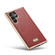 Samsung Galaxy S22+ 5G Fierre Shann Snake Texture Electroplating PU Phone Case - Red