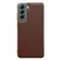 Samsung Galaxy S22+ 5G Genuine Leather Xiaoya Series Nano Electroplating Phone Case - Coffee