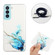 Samsung Galaxy S22+ 5G Hollow Marble Pattern TPU Shockproof Phone Case with Neck Strap Rope - Blue