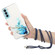 Samsung Galaxy S22+ 5G Hollow Marble Pattern TPU Shockproof Phone Case with Neck Strap Rope - Blue