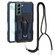 Samsung Galaxy S22+ 5G Lanyard Mecha Armor Kickstand PC + TPU Phone Case - Blue